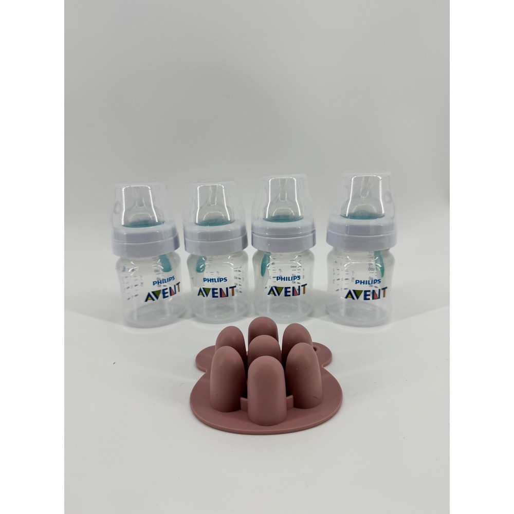 Philips Avent Anti-Colic Baby Bottles 4oz 125ml Set of 4 with Silicone Mold Tray